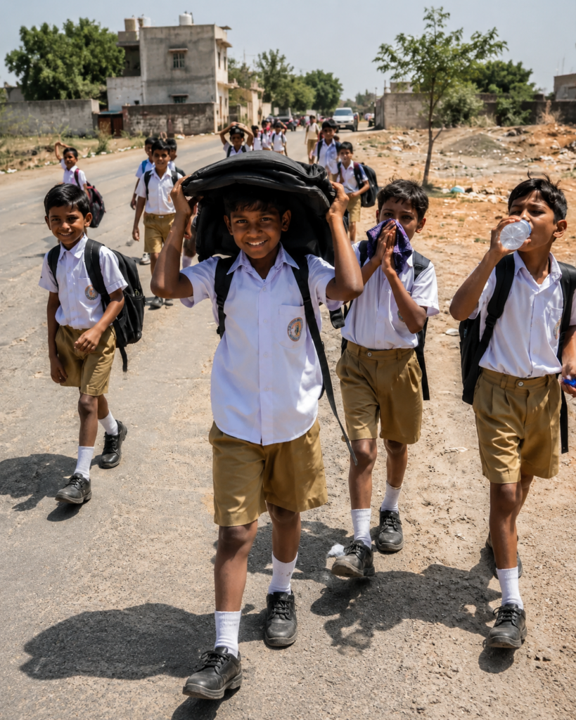 Heatwave Fails to Stop School Routine